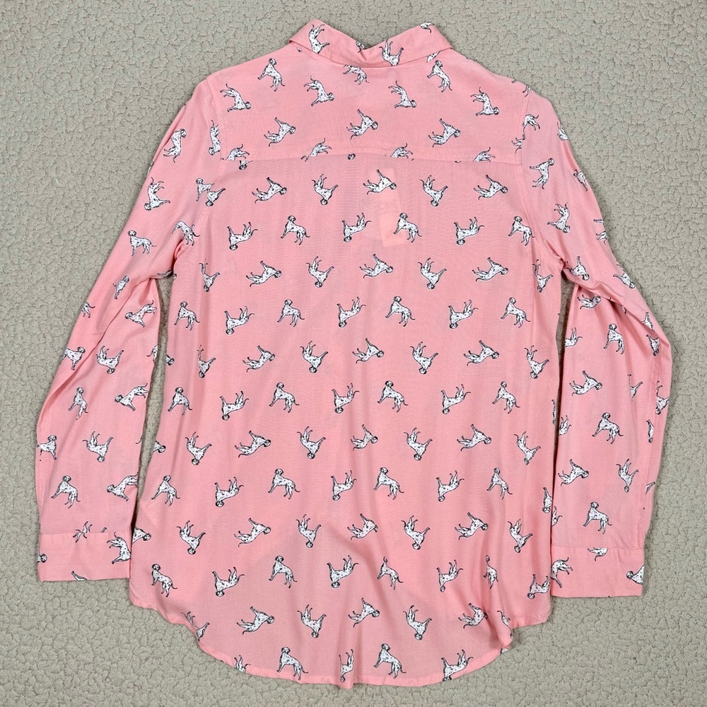 C&C California Dalmatians Dog Print Button Down Roll Tab Shirt - Picture 2 of 8